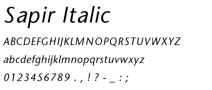 Sapir Italic font